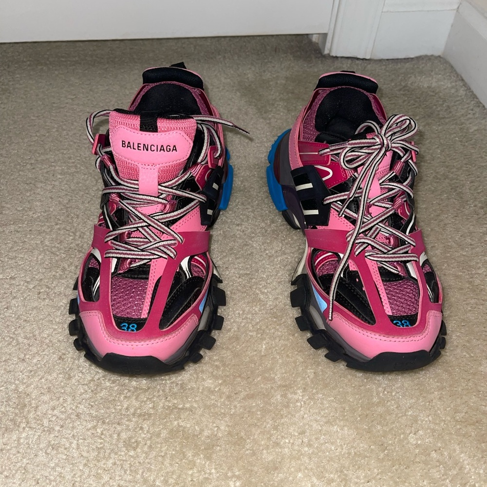 Womens Balenciaga Track Pink Blue Sneakers